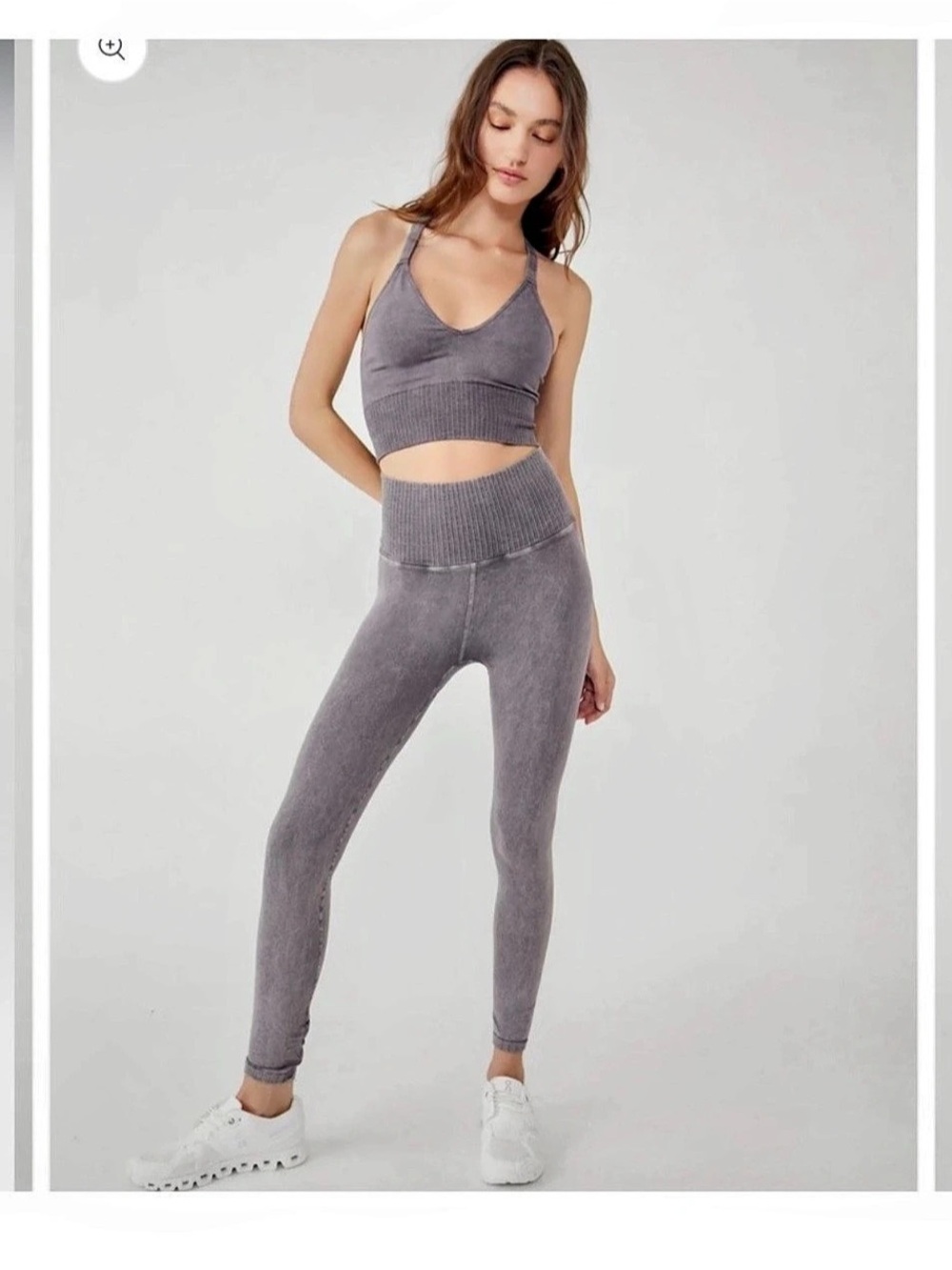 FP Movement Good Karma Legging and Bra Set - Mineral Wash Grey - M/L